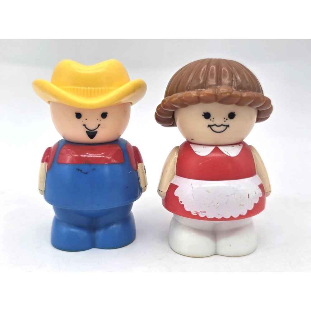 Shelcore Chunky Farmer and Farmer's Wife Vintage Play Figures